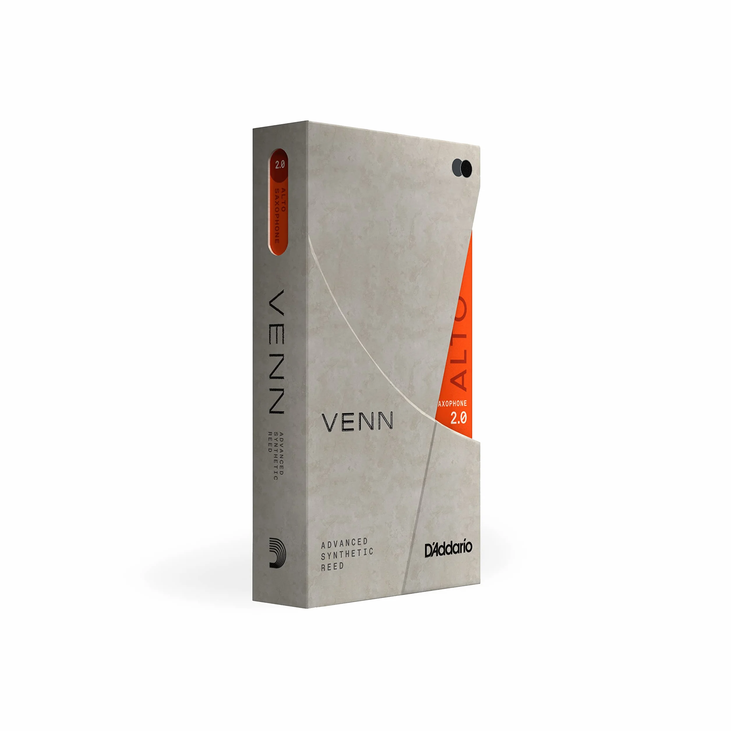 D'Addario VENN G2 Syntetyczne stroiki do saksofonu altowego - stroiki do saksofonu altowego z zaawansowaną syntetyczną konstrukcją trzciny z włókien polimerowych, żywicy, naturalnej laski - siła 2,0