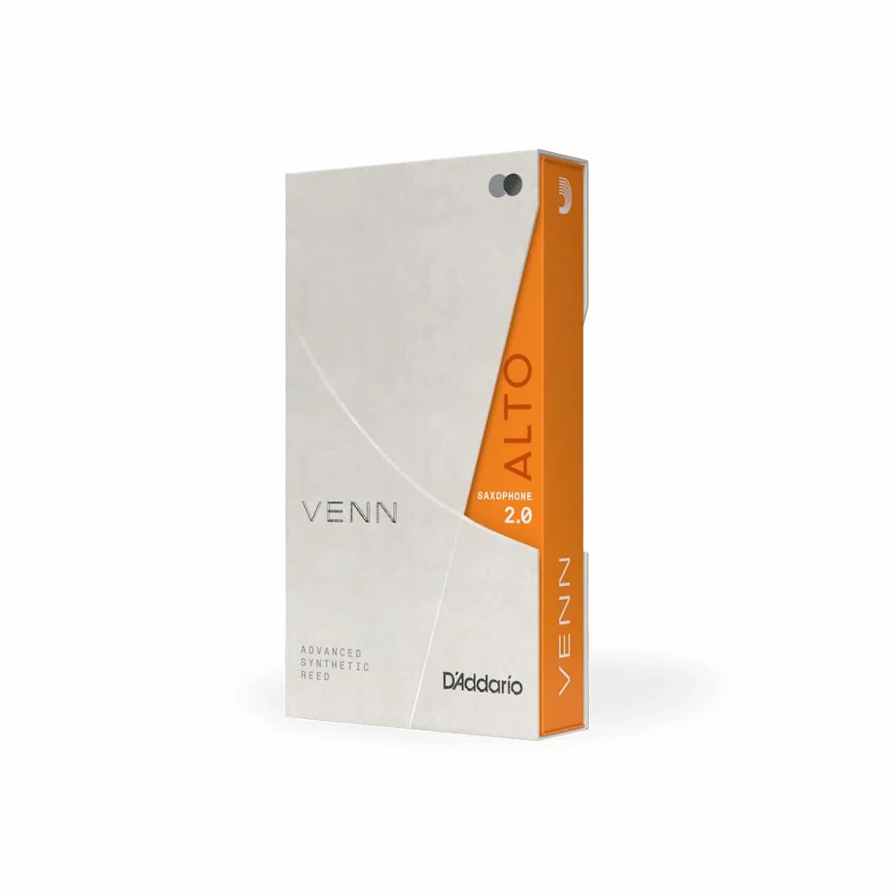 D'Addario VENN G2 Syntetyczne stroiki do saksofonu altowego - stroiki do saksofonu altowego z zaawansowaną syntetyczną konstrukcją trzciny z włókien polimerowych, żywicy, naturalnej laski - siła 2,0