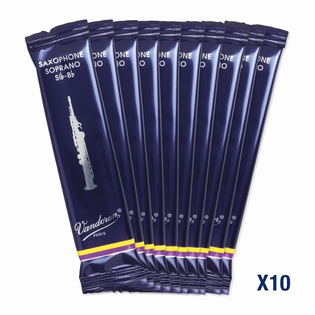 Vandoren SR203 Stroiki do saksofonu sopranowego, tradycyjne, twardość 3, opakowanie 10 szt.