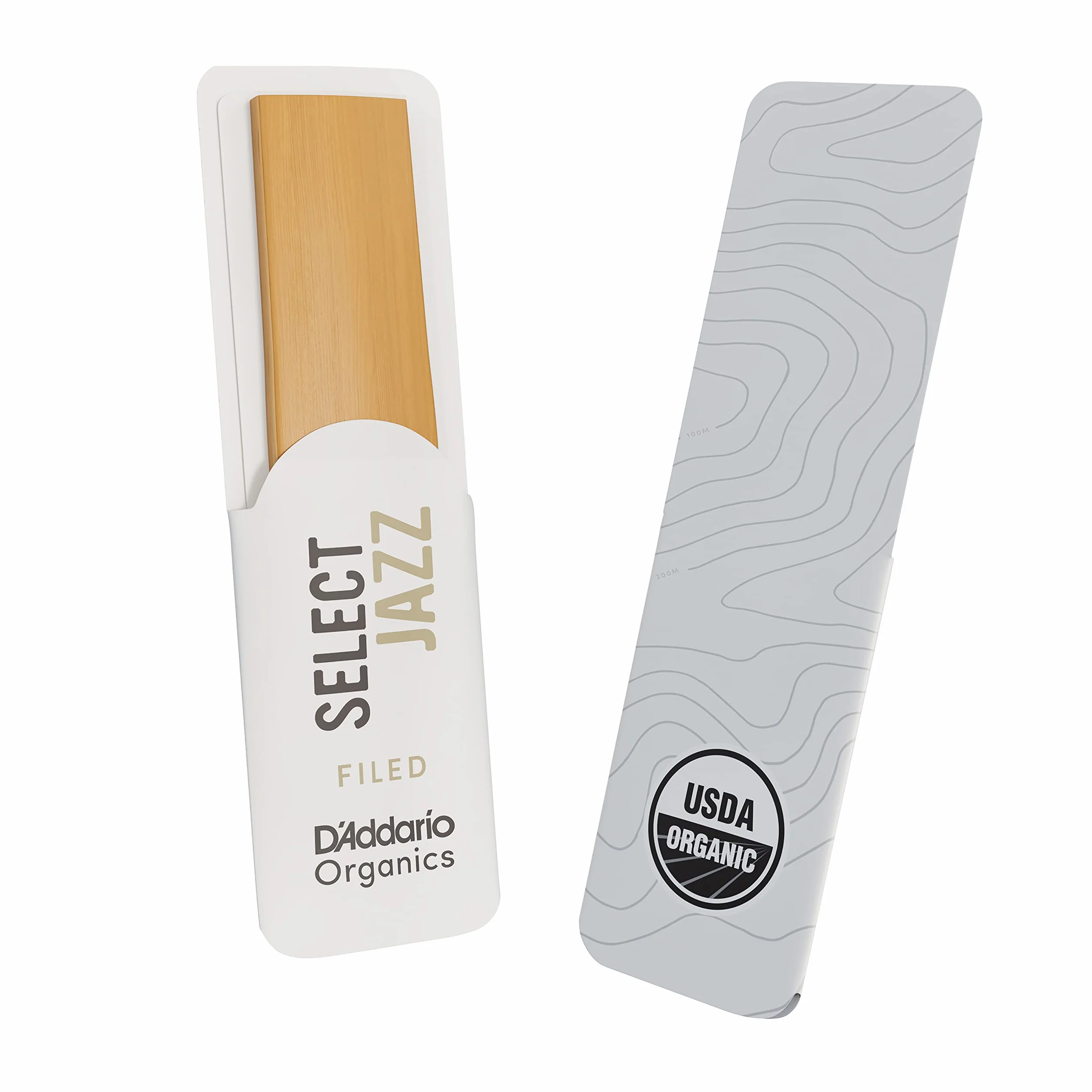 D'Addario Organic Select Jazz, stroiki do saksofonu altowego, wypełnione, średnio twarde, moc 2, 10-pak