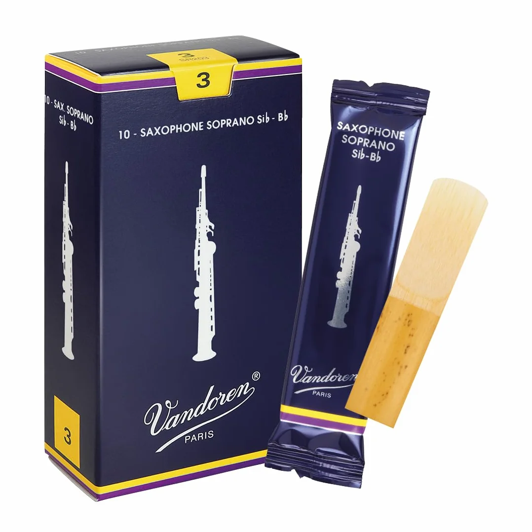 Vandoren SR203 Stroiki do saksofonu sopranowego, tradycyjne, twardość 3, opakowanie 10 szt.