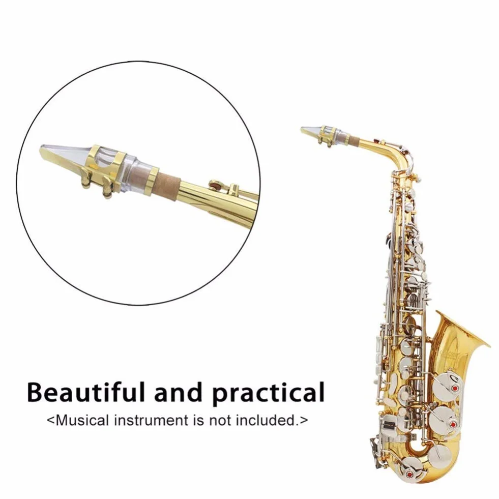 Alnicov Alto Sax saksofon przezroczysty ustnik z jedną trzciną pozłacaną ligaturą i plastikową nasadką