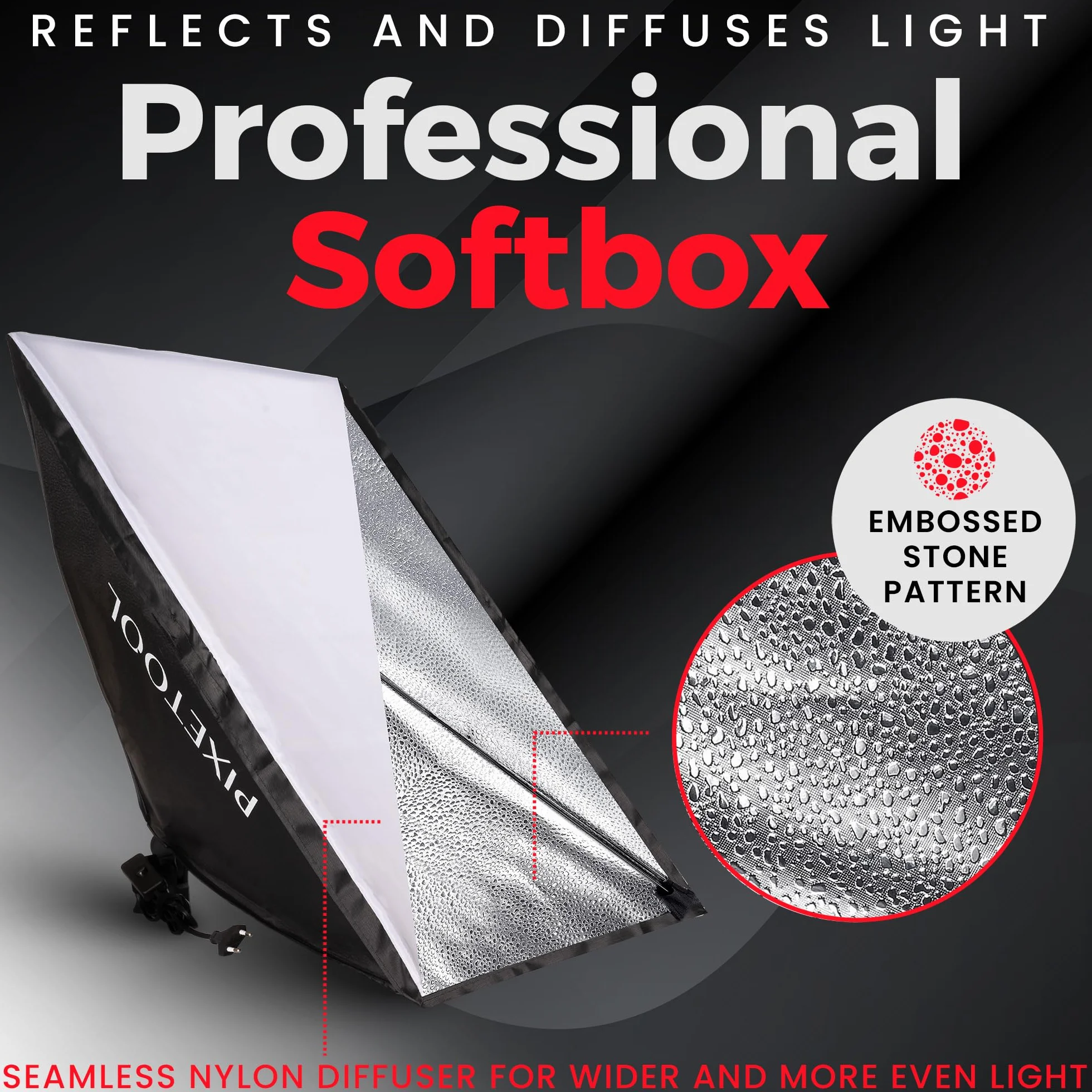 Zestaw 2x Softbox 70x50cm, 2x 4800 Lumenów LED Ściemniany 3000K-6000K, Lampa Softbox z Pilotem & Światła Fotograficznego, Zawiera 2x Statywy, 2x Lampy, 2x Reflektory