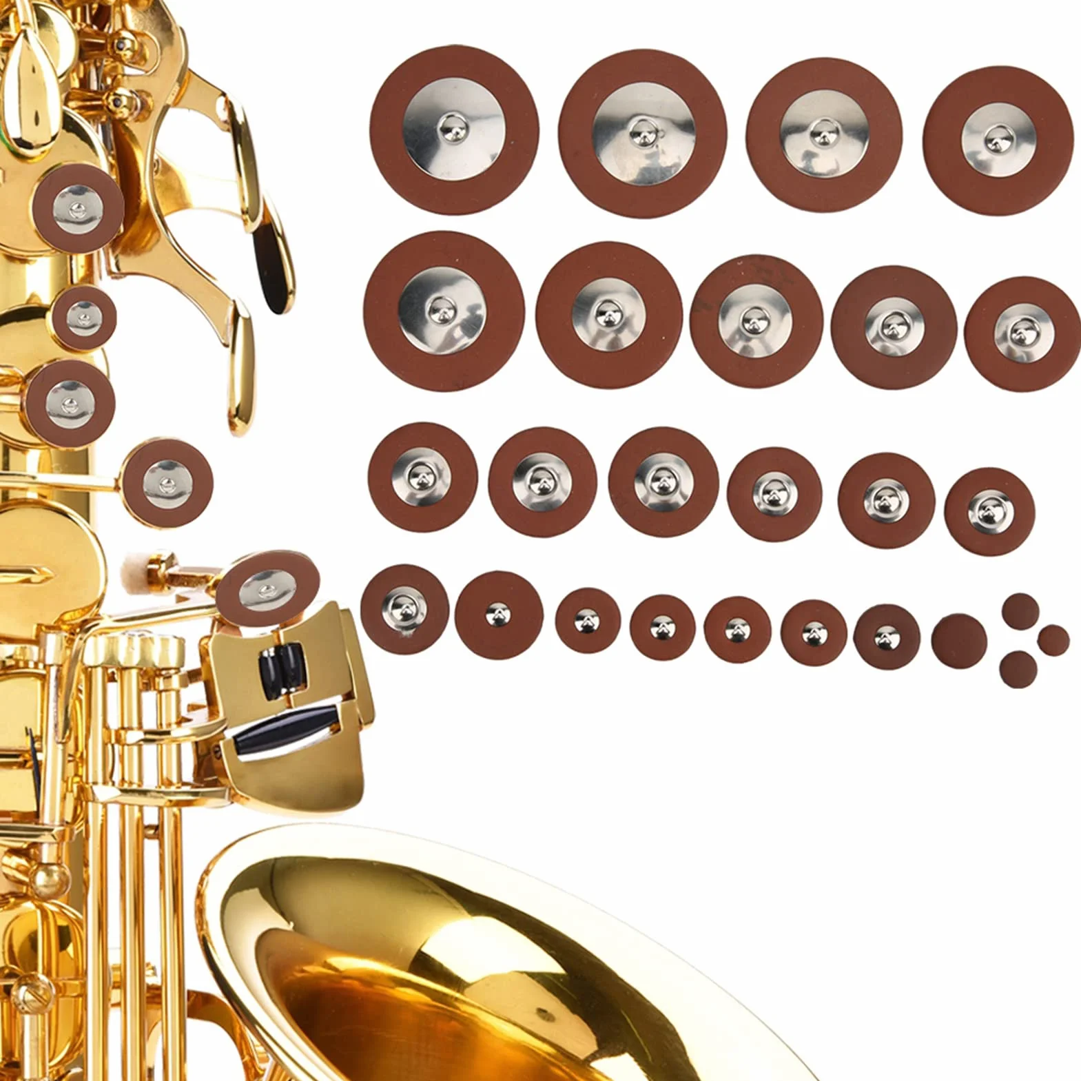 26PCS Saksofon Altowy, Saksoodprawie Wielkości Saksofonu, Zestaw Wymiany Podkładek Saksofonowych Alt |. Akcesorium Sax Alto |. Sax Wymiana dla Saksofonu Altowego